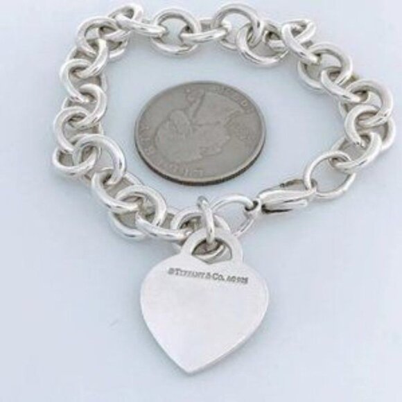 Tiffany & Co Sterling Silver Heart Tag Charm Bracelet - Picture 3 of 5